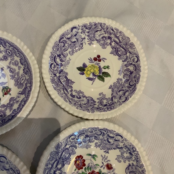 Vintage Spode purple china fruit/dessert bowl set - Picture 3 of 8